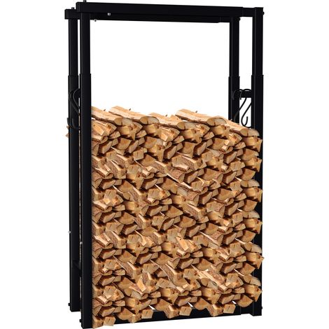 Wolketon Kaminholzregal 60-100CM Metall Brennholzlager Brennholzregal Wohnzimmer Brennholzständer (1/5)