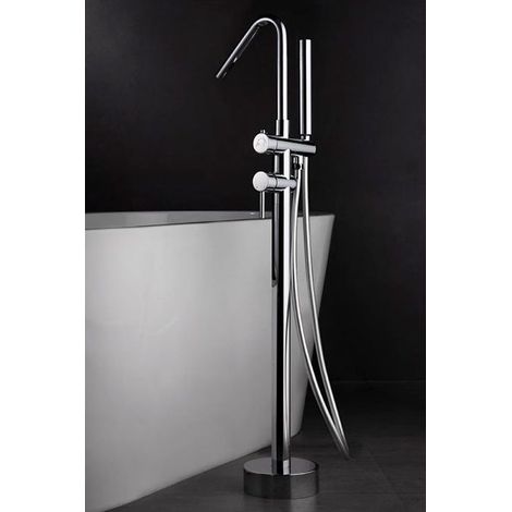 Grifo monomando de bañera con ducha de mano fabricado en latón con acabado cromado Corcega de Imex (1/3)