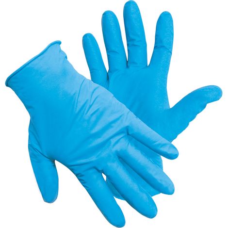 GUANTI MONOUSO IN NITRILE NITROFLEX CF.100 PZ Col. Blu tg. 6,5/7 (S)