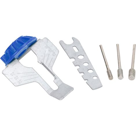 Accessoire d'affûtage de Tronçonneuse, Kit Rotatif en Acier Rapide avec Outils Polissage pour Un Entretien Efficace la Tronçonneuse (Blue) Bleu - (1/5)