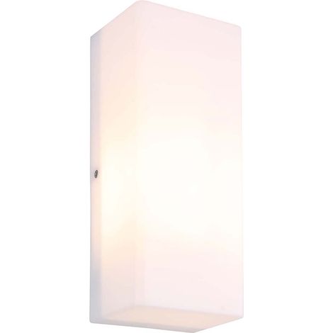 Applique d'extérieur, lampe murale extérieure, éclairage de façade, plastique blanc opale, L 25 cm (1/4)