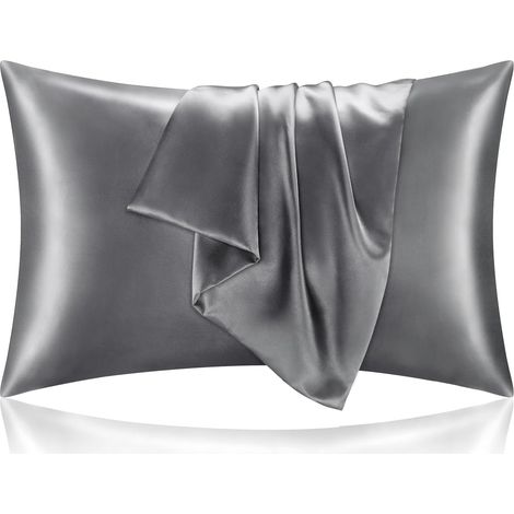 Taie D Oreiller Satin - 100 % Polyester - 50 x 75 cm - Fermeture Enveloppe - Pour Cheveux Et Peau - Lot De 2 (1/5)