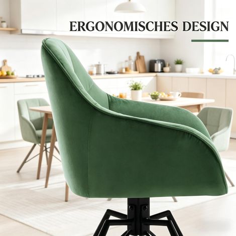 Chaise de cuisine large et confortable, pivotante, dossier rembourré, lot de 2 chaises de salle à manger, design moderne, assise moelleuse. (1/5)