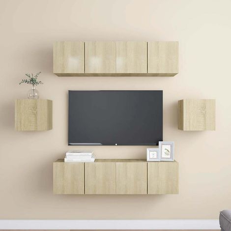 vidaXL 6 Piece TV Cabinet Set Sonoma Oak Engineered Wood (1/5)