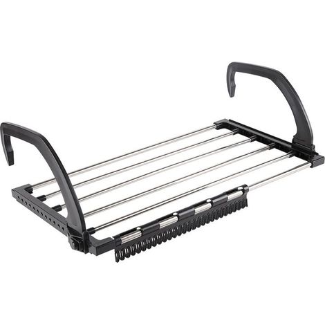 GDHZS- Séchoir à couches pliable multifonctionnel, machine à laver et à sécher, support de rangement pour serviettes d'intérieur, tube rond (noir, 59 × 32 cm) (1/3)