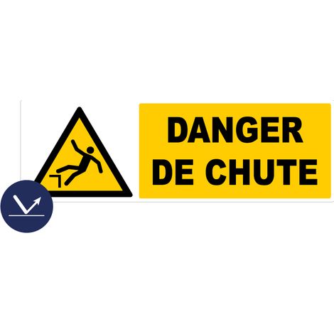 Panneau Danger de chute - Rétroréfléchissant Classe 1 - 450x150mm - 4037615