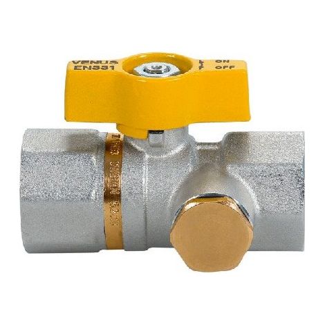 Valvola a sfera VENUS F/F TEST GAS 1" prova impianti con attacco 1/4" 1031G206