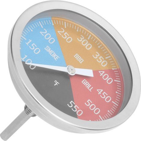 Thermomètre de four métallique 100-550℉ à aiguille pour barbecue fumoir grill cuisine (1/5)