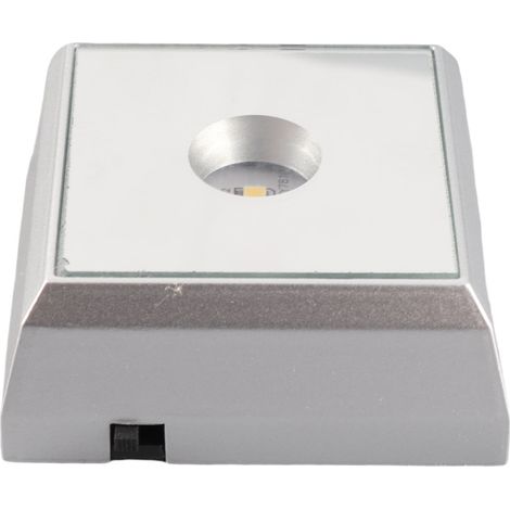Socle carré pour lampe LED, support pour objets d'art en cristal et acrylique, argenté (1/5)