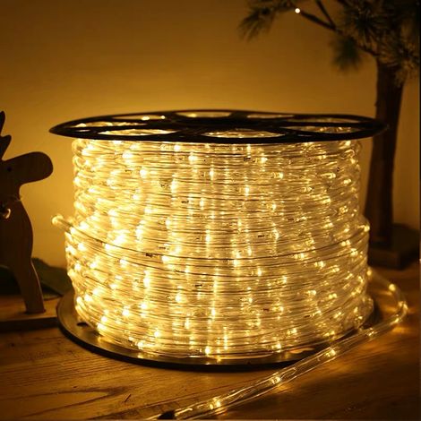 Randaco LED Lichtschlauch Lichterkette Beleuchtung WarmWeiß 30 Meter LED für Drinnen/Draußen Weihnachten Beleuchtung Dekoration Lichterschlauch