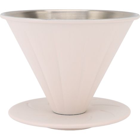 Verseuse à café filtre inox 304 beige S pour 1-2 tasses, design moderne élégant et durable, filtration efficace sans résidu (1/5)