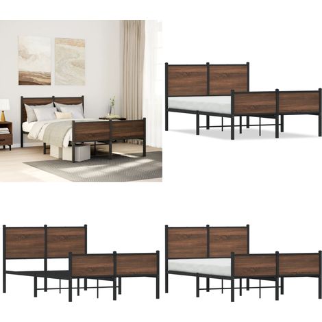Metallbett ohne Matratze Eichen-Optik 120x200 cm - Metallbett - Doppelbett - Boxspringbetten - Bettenrahmen - Eiche Optik - Home & Living (1/5)