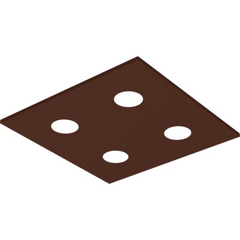 LUMICOM  RIVER SQUARE Plafoniera, 4x GX53, max 8W, metallo, marrone corten, 40x40cm