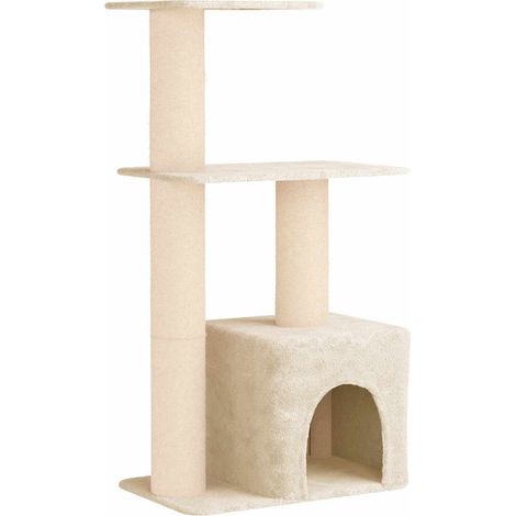Katzennbaum mit Sisal-Kratzsäulen Creme 133 cm vidaXL (1/5)