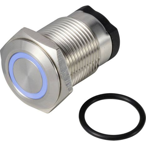 TRU COMPONENTS TC-13224156 ONPOW6316F-10E/Q/B/12V/S Pulsante 36 V DC/AC 2 A 1x Off / (On) Momentaneo Blu IP65 1 pz. (1/2)