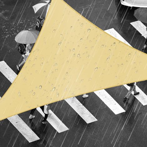 Voile d'Ombrage Imperméable Triangulaire 3x3x3m, Voile Ombrage avec 95% Protection UV pour Terrasse, Jardin et Piscine Extérieure,Sable (1/5)