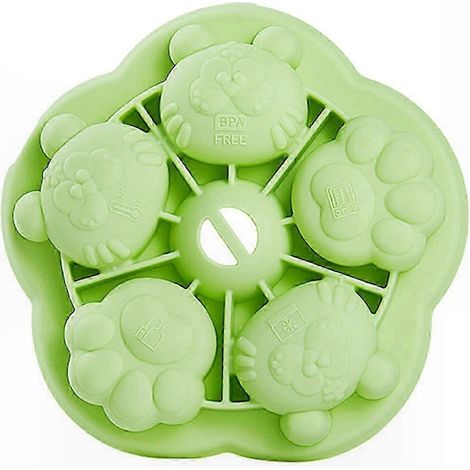 Silikonform mit 5 Mulden in Form eines gelben Cartoon-Tigers, DIY-Werkzeug für Kuchen, Zuckerpaste, Pralinen, Mousses und Desserts, dekorative Gebäckform. (1/5)