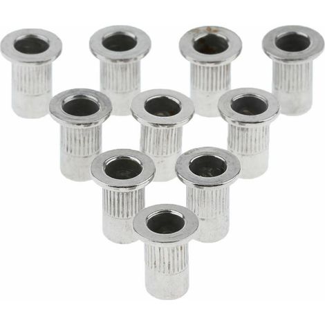 Écrous à Riveter Insert 10pcs Tête Plate en Acier Inoxydable Rivetage Solide , Facile à Stocker , pour Usage Industriel (1/5)