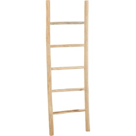 Échelle Déco 5 Marches en Bois "Teck" 158cm Naturel (1/2)