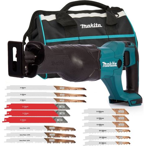 Makita DJR186Z 18v LXT Reciprocating Recip Sabre Saw Bare + Bag + 15 Blades (1/5)