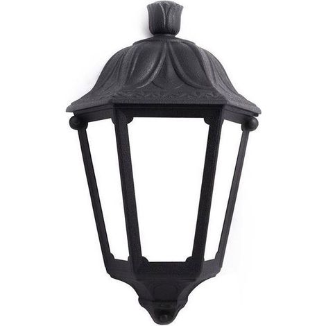 Demi-lanterne murale "Iesse" diffuseur opaque E27 IP55 - Noir