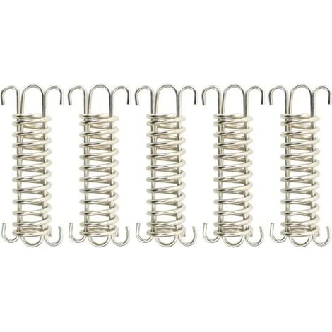 Verrous à ressort pour voile d'ombrage - 5 pièces - Acier inoxydable - 12x2,5 cm - Argenté et doré