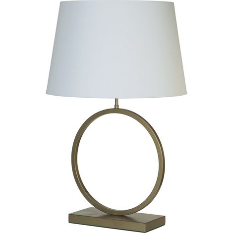 Lampe de table Elegant bronze avec capuchon blanc - EU93102WH