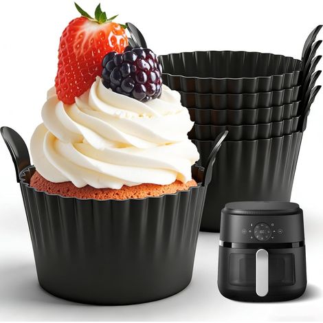 6 silicone Muffinformen pour Heißluftfritteuse BPA sans réutilisable (1/5)