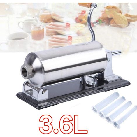 Wurstfüller Wurstmaschine Wurstfüllmaschine Wurstspritze Edelstahl vertikaler,Horizontal,3.6L