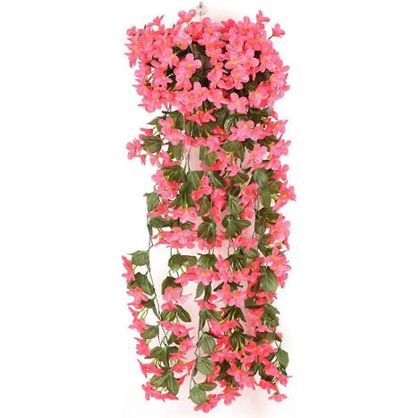 Guirlande de glycine artificielle pour suspension florale, décoration de mariage et d'extérieurrose rouge (1/5)