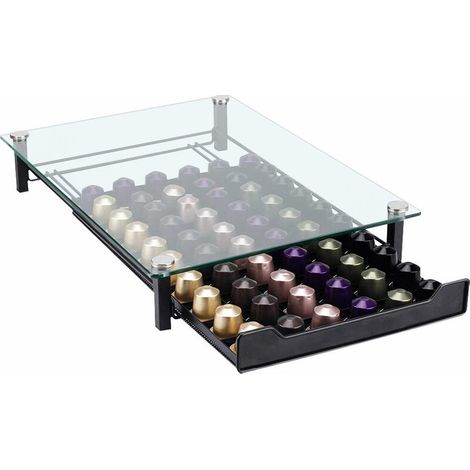 Haloyo® Tiroir de Rangement pour Dosette de Café,41 x 29 x 7 cm,transparent (1/5)