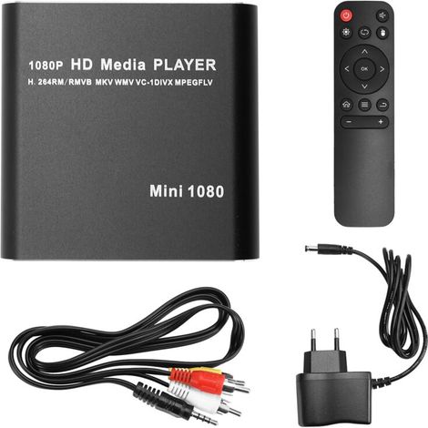 Lecteur Multimédia MKV 264 HDD Full HD 1080P USB Media Player avec SD TV Box Support RMVB WMV EU PLUG