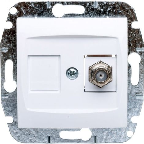 Conector de antena de TV Carla tipo F-F sin marco, blanco 1786-10