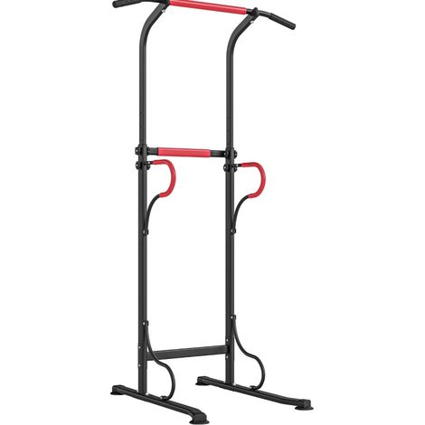 Station de musculation réglable avec barre de traction, dips et relevés de jambes, 7 hauteurs, 4 ventouses antidérapantes, 120 kg, pour la maison  CHICFURN (1/5)