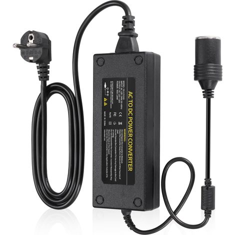 120W 10A AC à DC Adaptateur Converter, 230V à 12V Chargeur Secteur Adaptateur Allume Cigare Secteur pour Voiture, Transformateur Convertisseur pour Gonfleur Pneu, Aspirateur, Glacière (1/5)