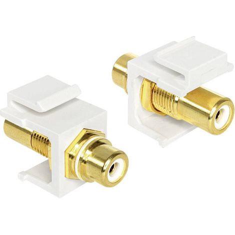 Adaptateur Delock 1982594 [1x Cinch / RCA femelle - 1x Cinch / RCA femelle] 0 m blanc contacts dorés (1/2)