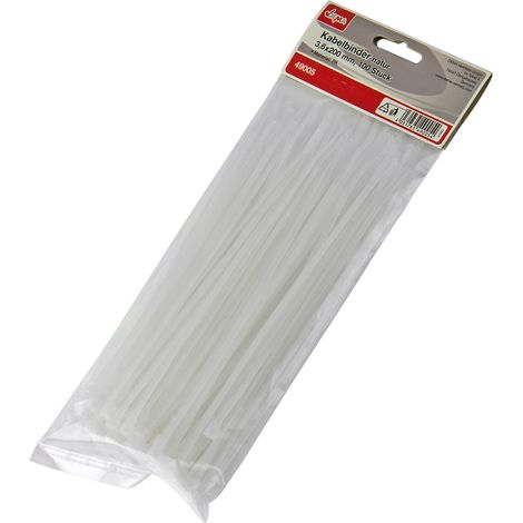 Kabelbinder natur 3,6 x 200 mm 100 Stück Binder Kabelband Kabelstrapse