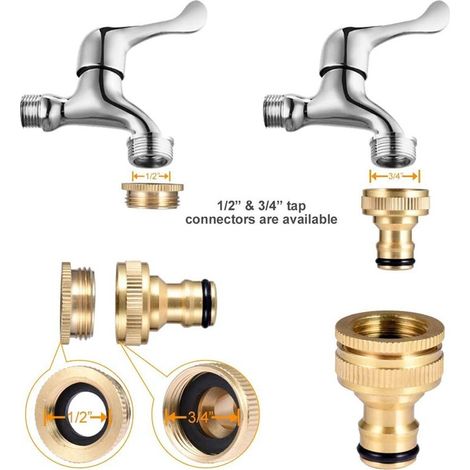 Lot raccord rapide cuivre 3/4 – Embout nipple et adaptateur pour robinet et tuyau extensible jardin