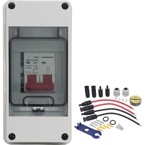 Interrupteur de sectionnement photovoltaïque CC 500 V, étanche IP65, pour une utilisation extérieure. (1/4)