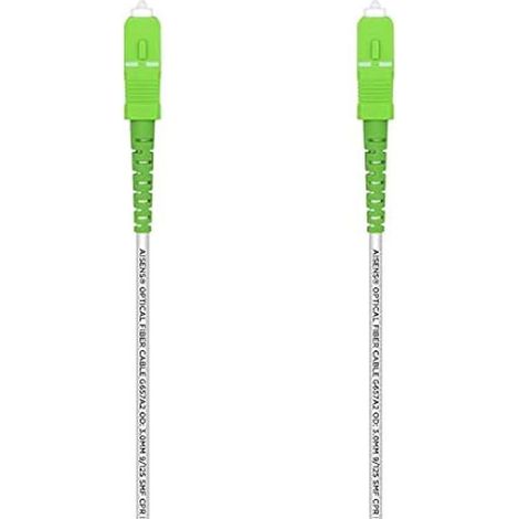 Jarretière fibre optique - AISENS - A152-0494 - Monomode - 2,0 m - SC/APC-SC/APC, pour liaison et raccordement de réseau fibre optique (1/2)