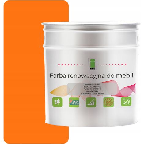 Peinture pour meubles de cuisine orange semi-mat 2003, 2,5 L, pour façades en bois, 2 en 1 (1/5)