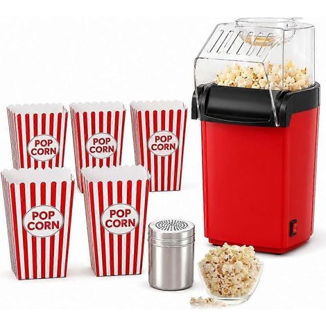 Machine à pop-corn à air chaud, 1200 W, sans huile, avec couvercle doseur, 3,5 L, pour les films (États-Unis). (1/5)