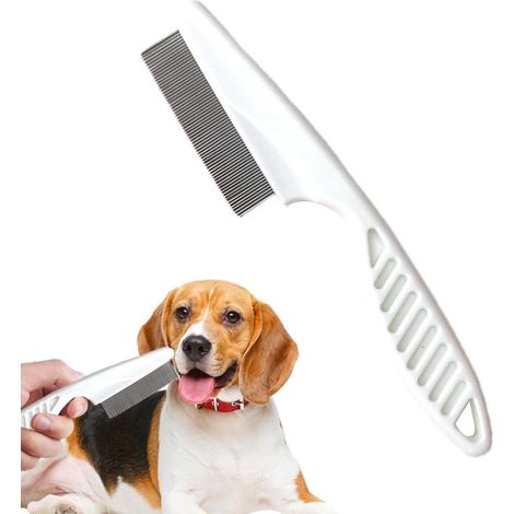 1 Peigne Anti-Puces,Acier Inoxydable,Dents Rondes,Sécurité Peau,Chien Chat (1/5)