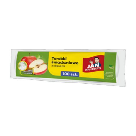 Sacs à petit-déjeuner Jan Niezbędny avec pinces pour sandwichs et en-cas, 100 pièces
