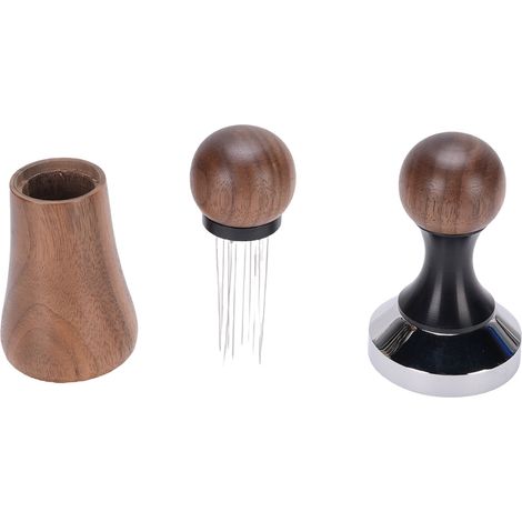 Distributeur de café à aiguille, en acier inoxydable, en bois de noyer, pour fournitures de Machine, 51mm/2,01 pouces (1/5)