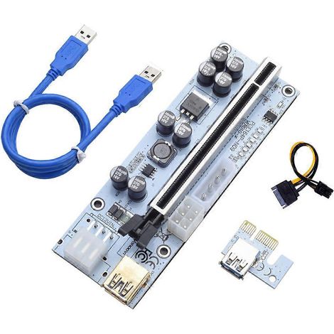 Adaptateur USB 3.0 PCI-E1X vers 16x PCI E pour carte graphique, câble d'extension (1/4)