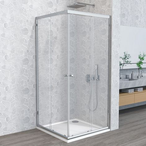 BOX DOCCIA 2 LATI CRISTALLO LINEA WONDER- cm70x70 P. Bianco V. Tras- DH- pezzi 1