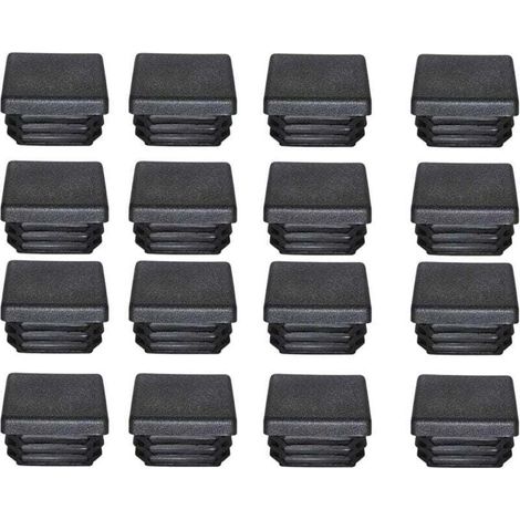 Bouchon Plastique 40x40mm Embout Tube Carre Noir Plastique , XU,Embout Bouchons D'obturation pour Pieds de Meuble Trampoline 16PCS - KZQ (1/4)