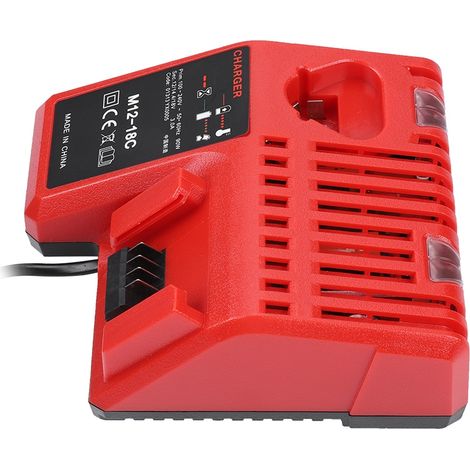 Chargeur de Batterie Lithium 12V-18V pour Outils Milwaukee M12/M18, Prise EU 110-240V