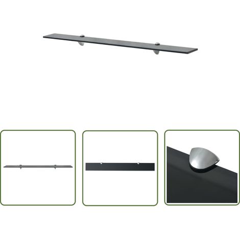 The Living Store Schweberegal Glas 90x10 cm 8 mm - Wandregal - Glasregal - Modernes Regal - Badezimmerregal - Dekoratives Regal (1/4)